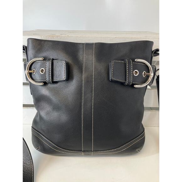 COACH 1452 SMALL SMOOTH LEATHER BLACK CROSSBODY BAG - Picture 2 of 16